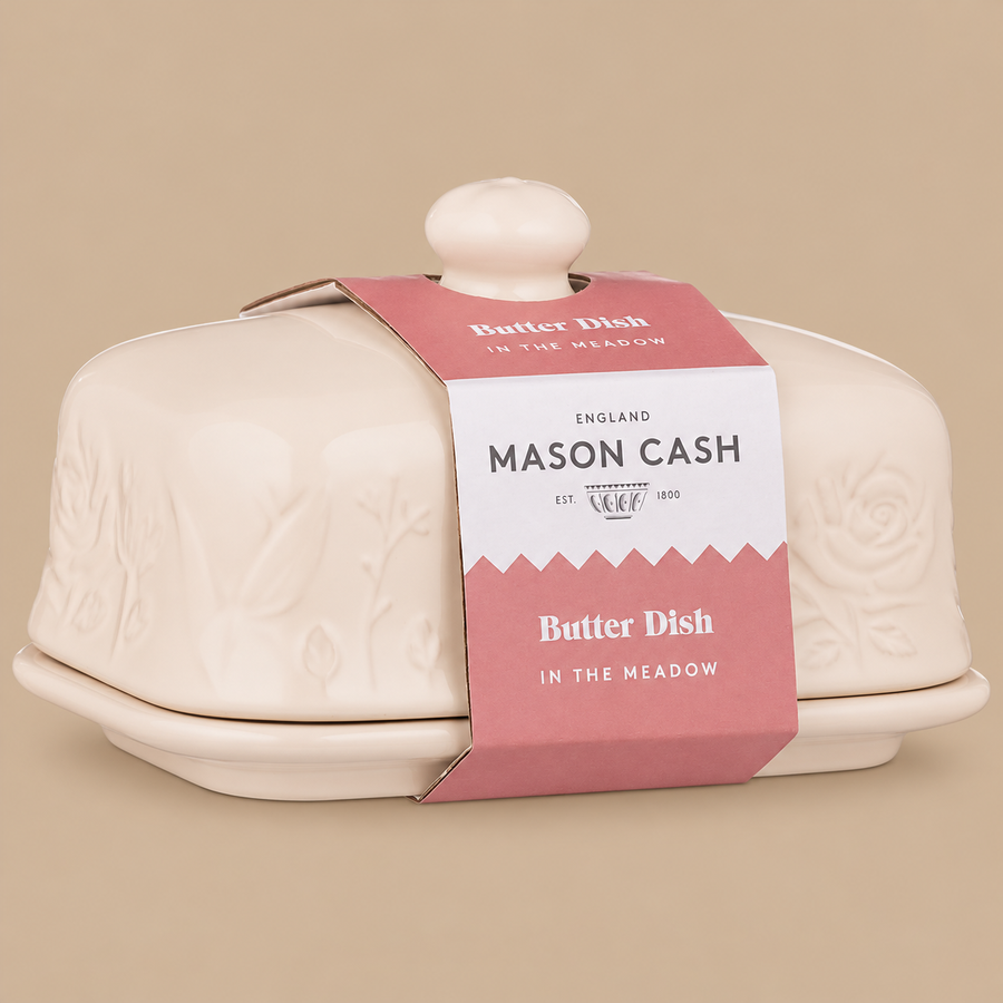 Mason Cash In the Meadow Butter Dish Embossed Floral Design