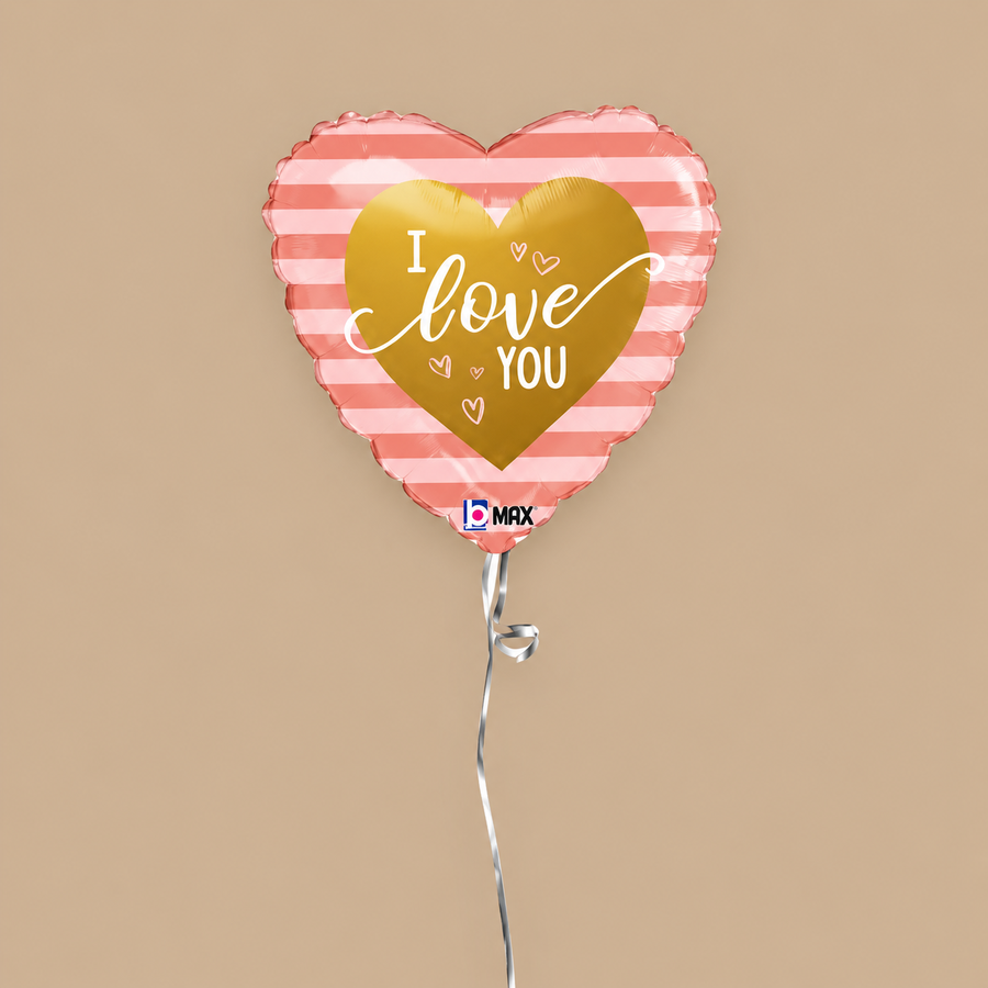 Striped Heart I Love You Balloon In A Box