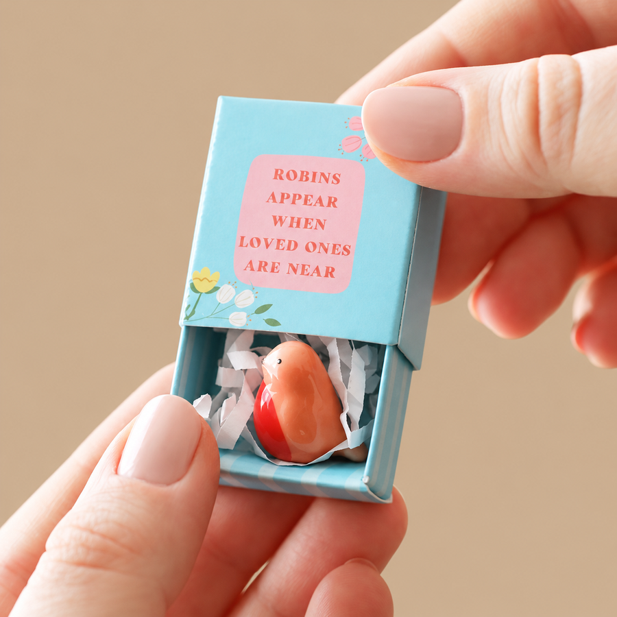 Lisa Angel Tiny Matchbox Ceramic Robin