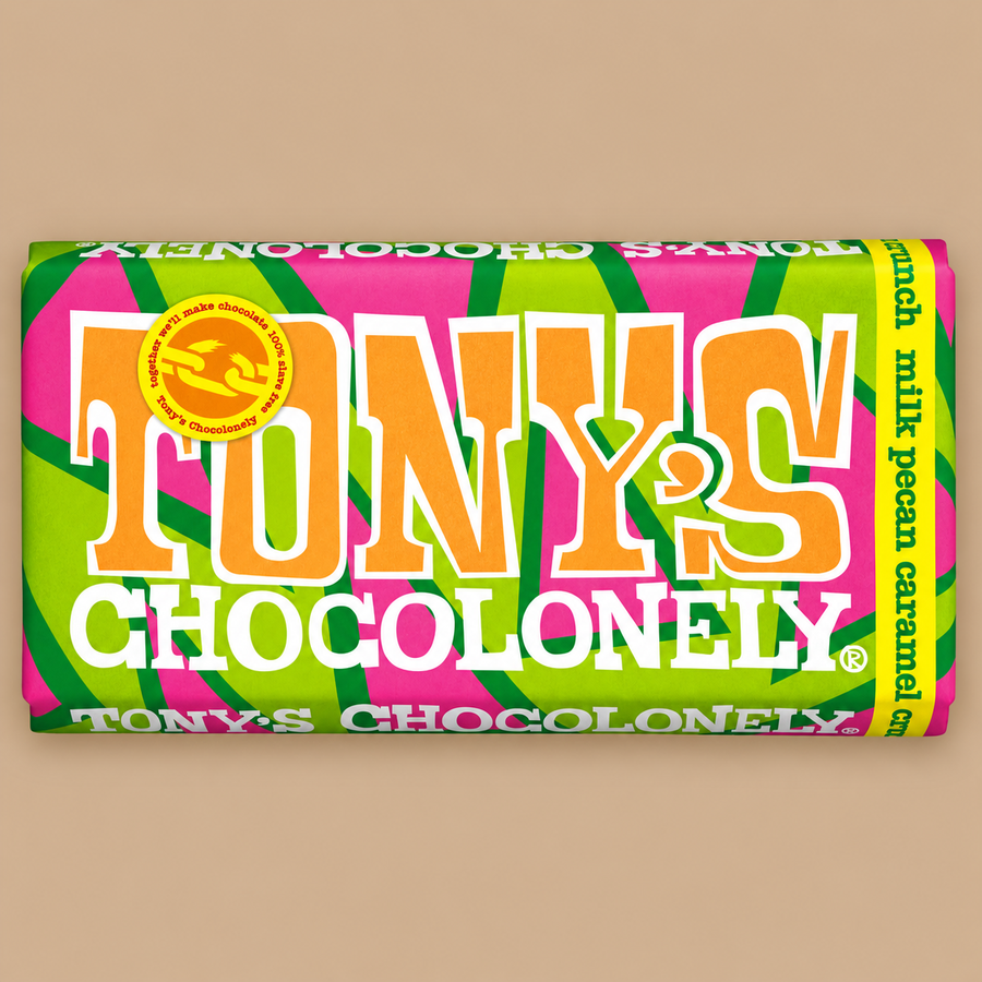 Tony's Chocolonely Milk Chocolate Pecan Crunch Bar
