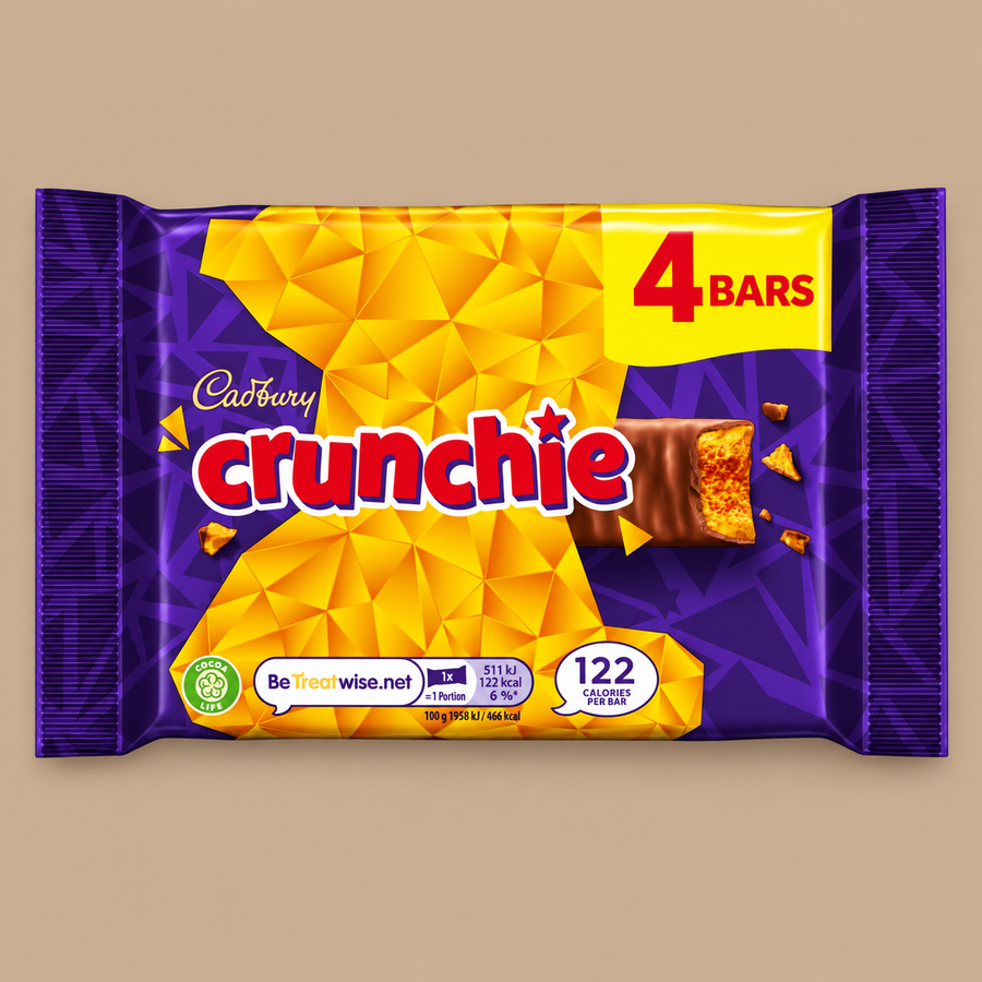 Cadbury Crunchie Chocolate Bar 4s