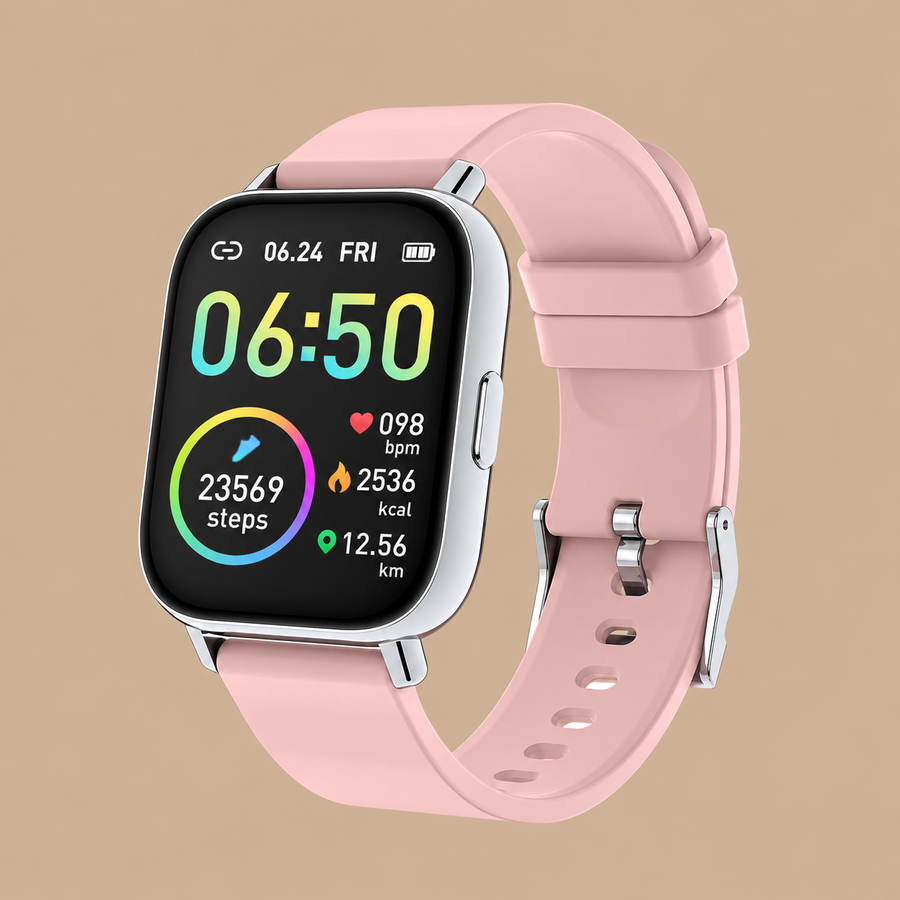 Motast Unisex Smart Watch & Fitness Tracker 1.69'' - Dark Pink