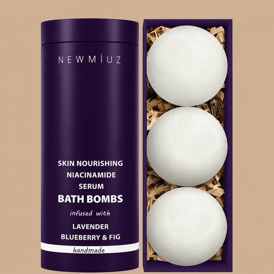 New Miuz Lavender Niacinamide Serum Bath Bombs