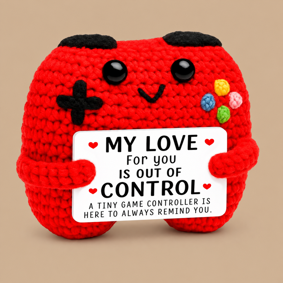Crochet “My Love for You Is Out of Control” Game Controller Plush