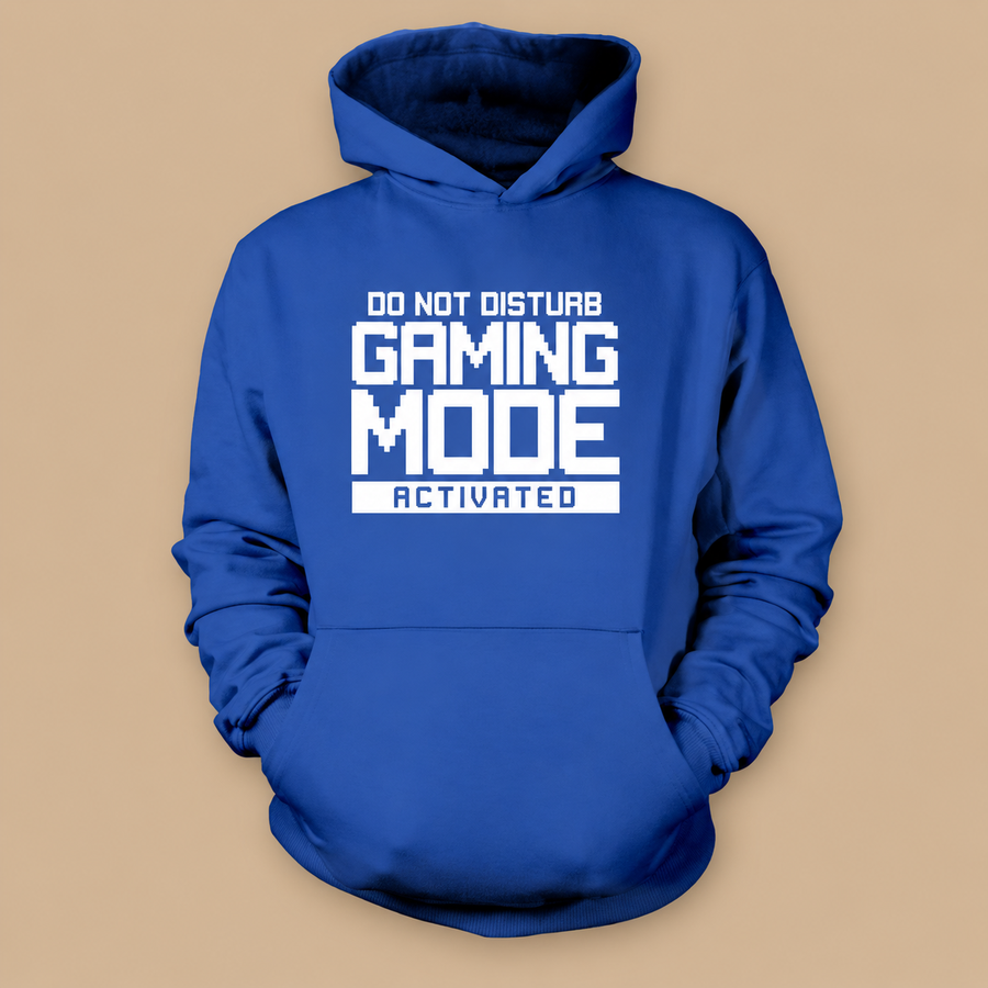 Blue "Do Not Disturb Gaming Mode Activated" Gaming Hoodie - Medium