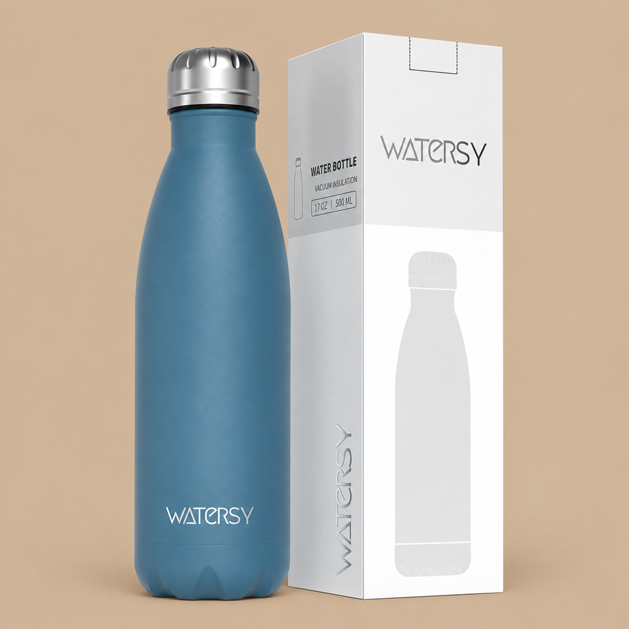 WATERSY Stainless Steel Insulated Water Bottle 500ml - Smog Blue