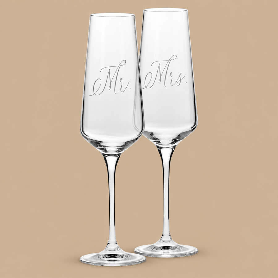 Krosno Mr & Mrs Champagne Flutes, Set of 2