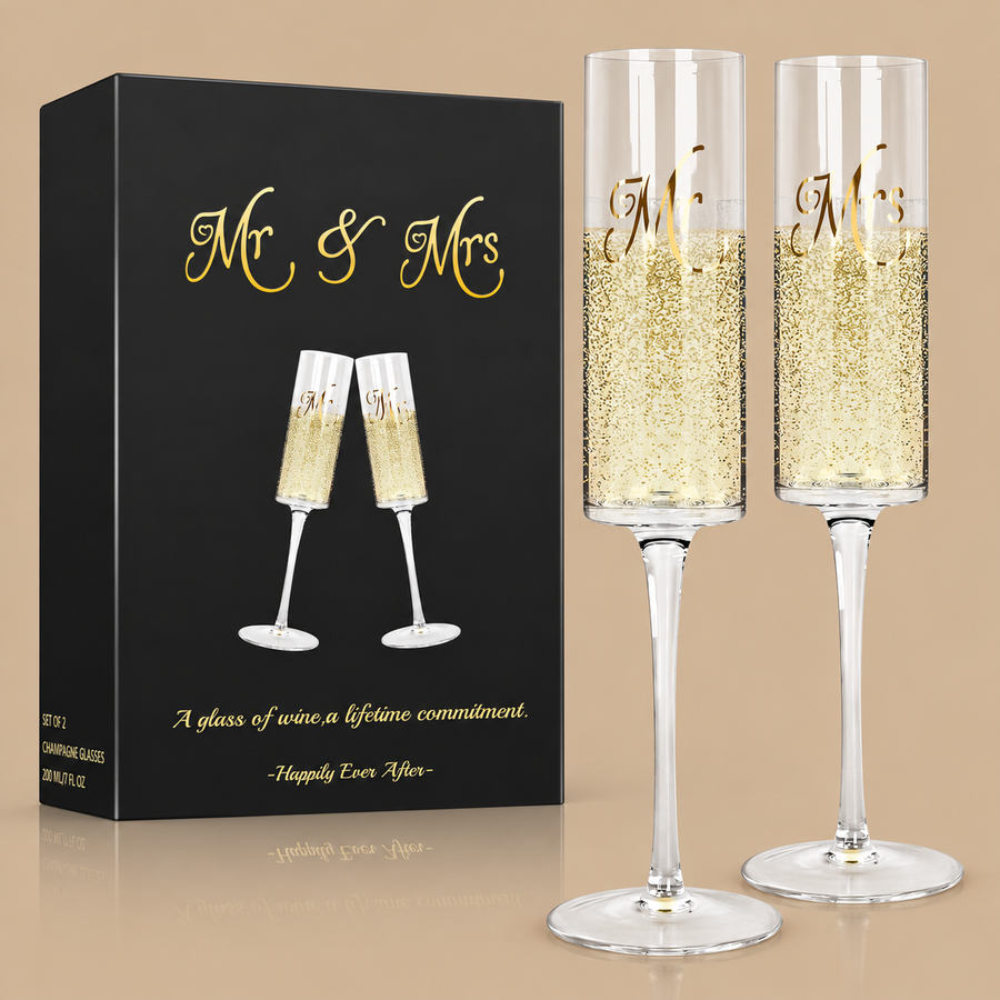 Mr & Mrs Champagne Flutes, Set of 2
