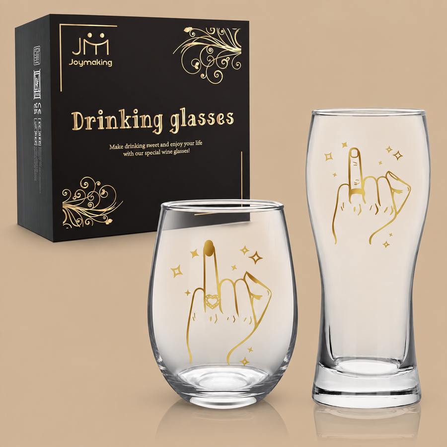 Wine & Beer Glass Wedding Set