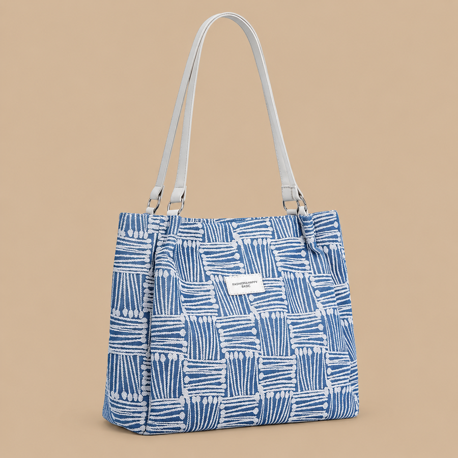Blue Large Capacity Canvas Tote Bag