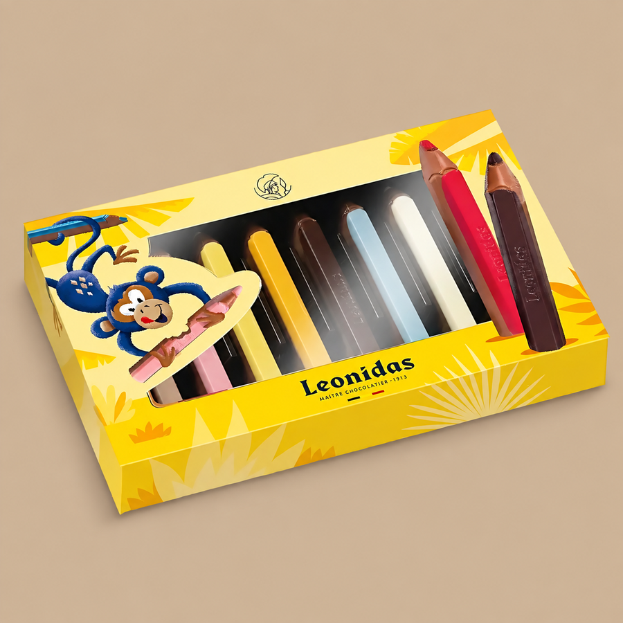 Leonidas Belgian Milk Chocolate Crayon Pencils for Kids