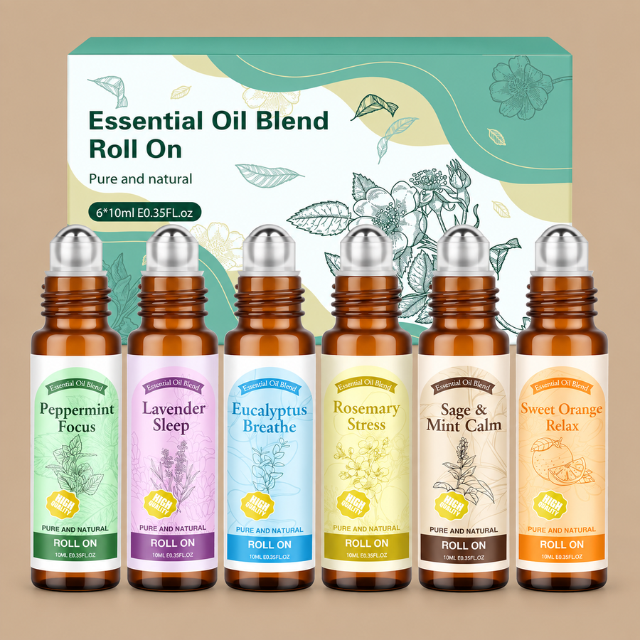 Essential Oil Roll On Set for Self Care
