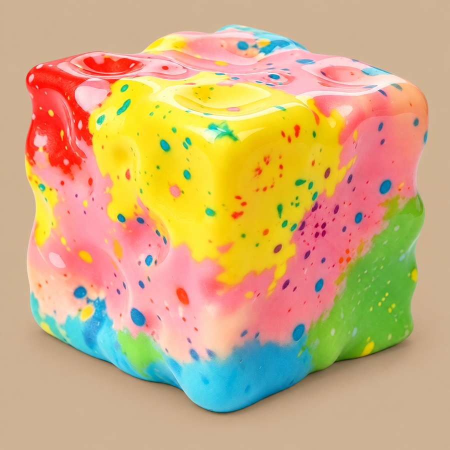 Colorful Cheese Block Squishy Stress Toy
