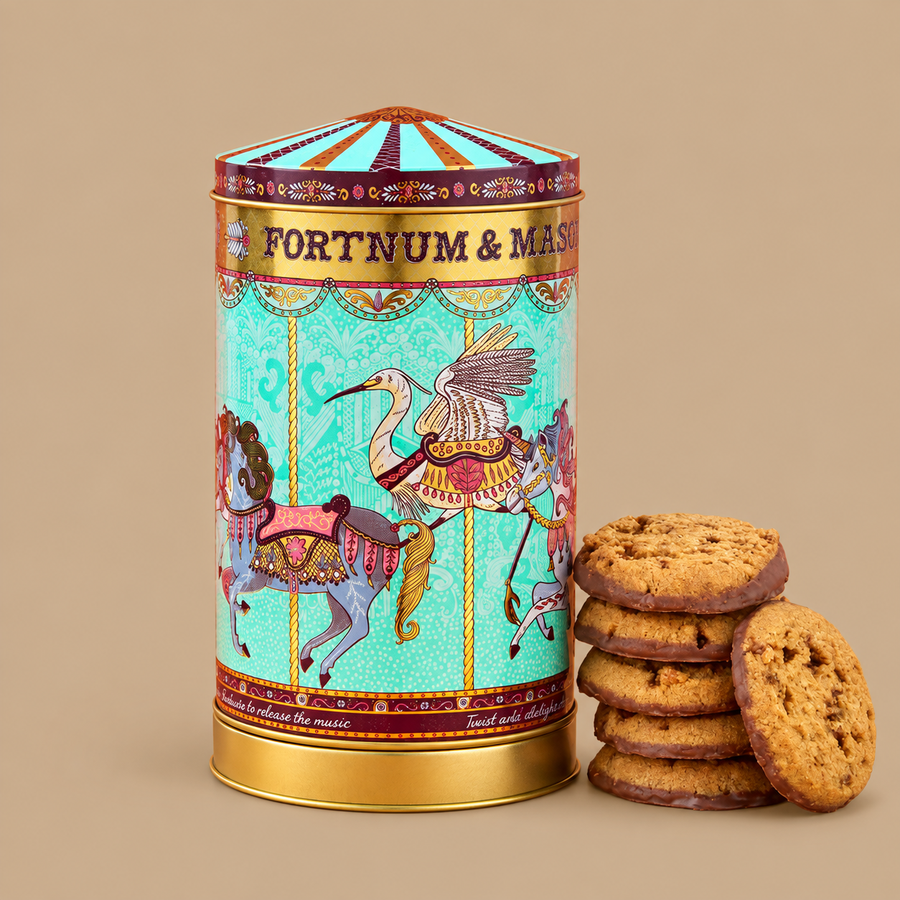 Fortnum & Mason Mini Merry Go Round Musical Biscuit Tin 150g
