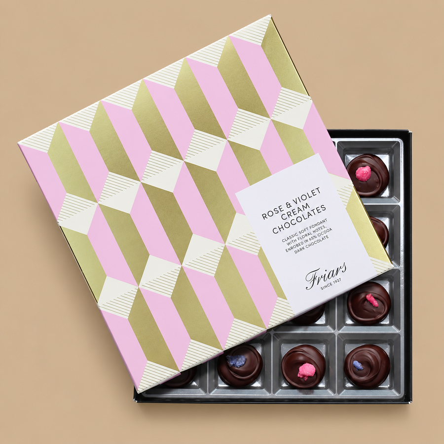 Friars Handmade Chocolate Rose & Violet Creams 16s
