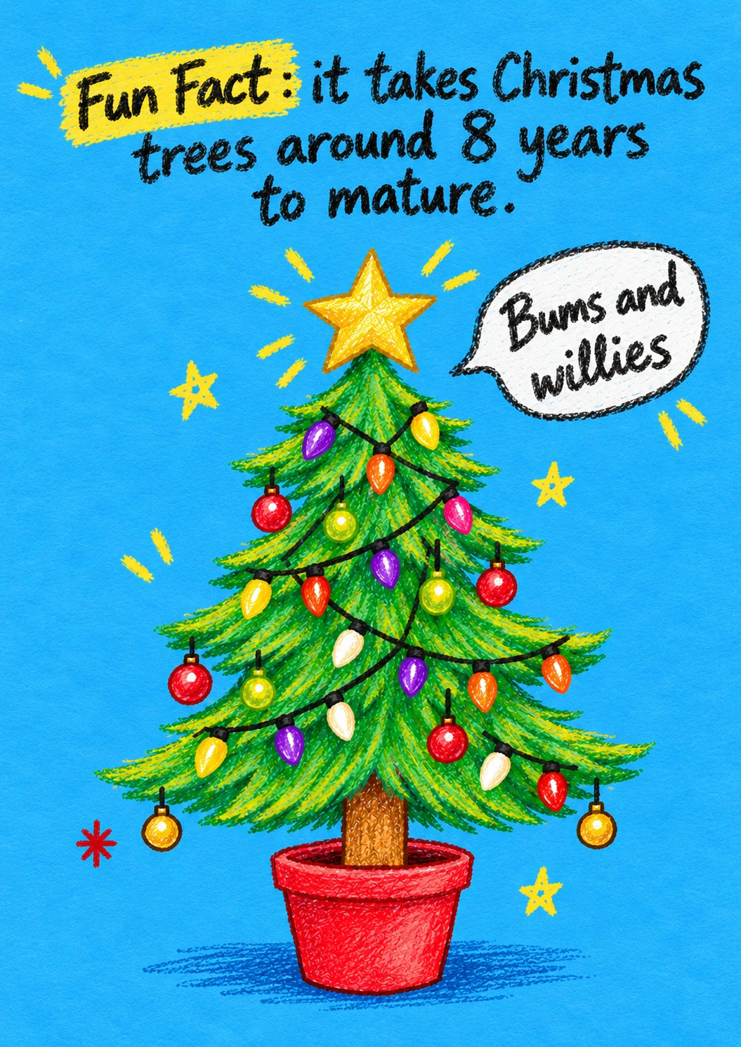 Funny Christmas Tree Fun Fact Send a Smile Card
