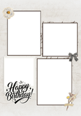 Load image into Gallery viewer, ELEGANT BLACK AND WHITE FLORAL BIRTHDAY PHOTO COLLAGE CARD
