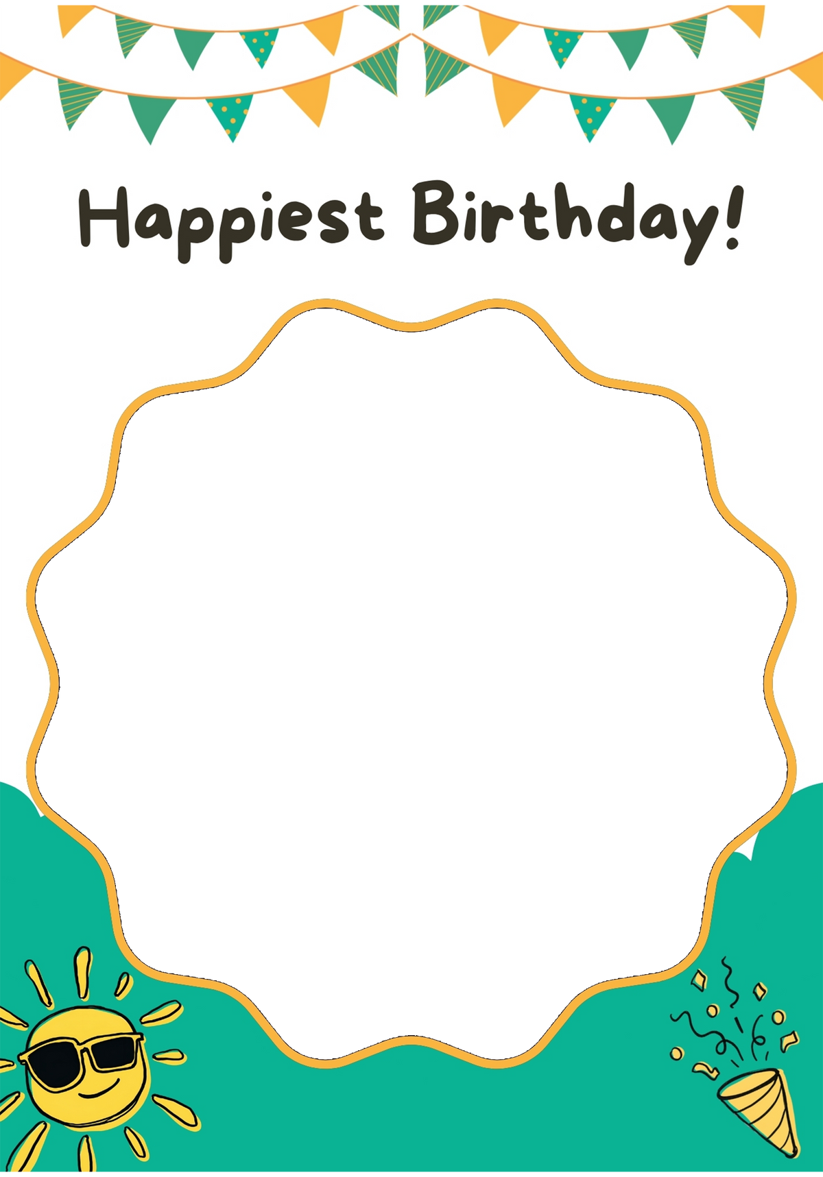PLAYFUL COLORFUL BIRTHDAY GREETING PHOTO FRAME CARD