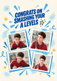Load image into Gallery viewer, Smashing A Levels Multiple Photo Upload Congratulations Card for Grandson
