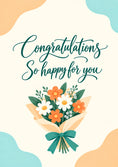Load image into Gallery viewer, Heartfelt Floral Bouquet Congratulations Card for Sister

