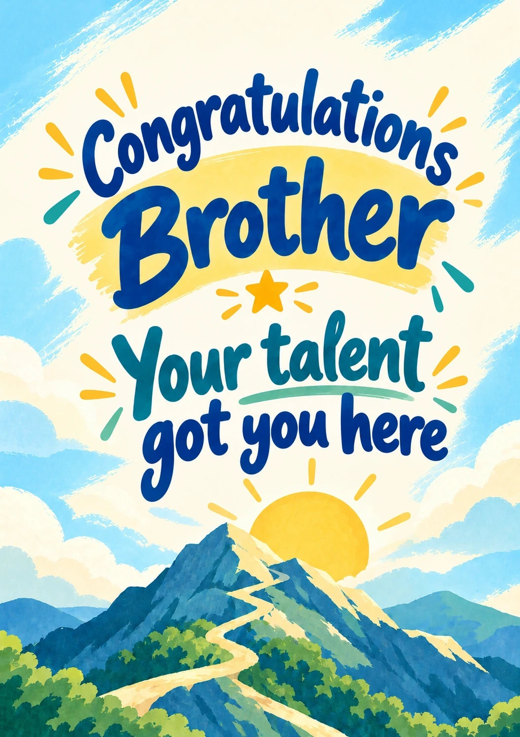 Congratulations - Personalised Card — with punch holes