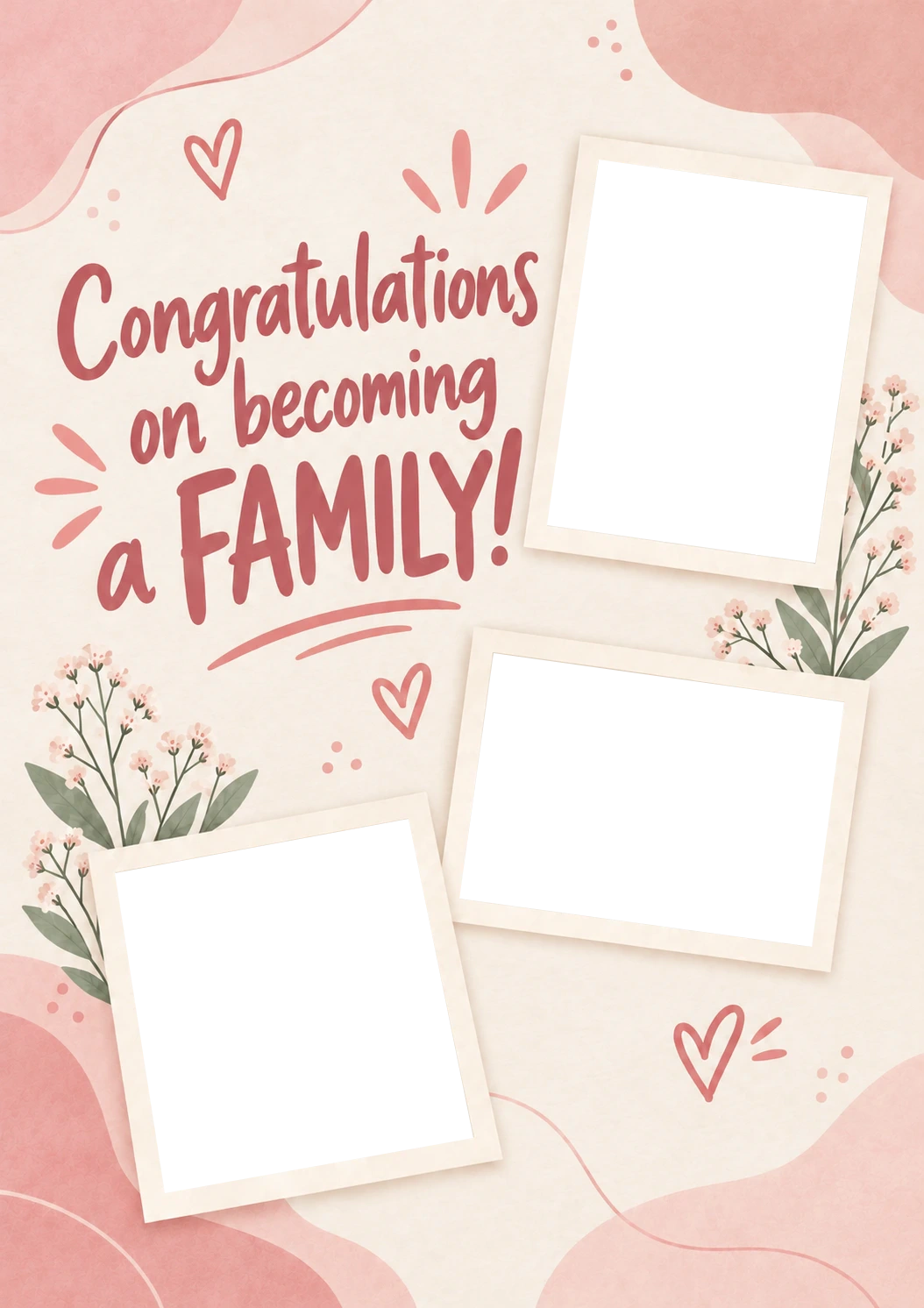 Congratulations Becoming a Family Photo Upload New Baby Card for Daughter and Partner
