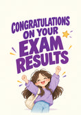 Load image into Gallery viewer, Cute Jumping Girl Exam Results Congratulations Card for Granddaughter
