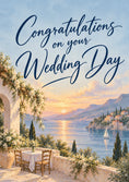 Load image into Gallery viewer, Mediterranean Sunset Terrace Wedding Card for Brother

