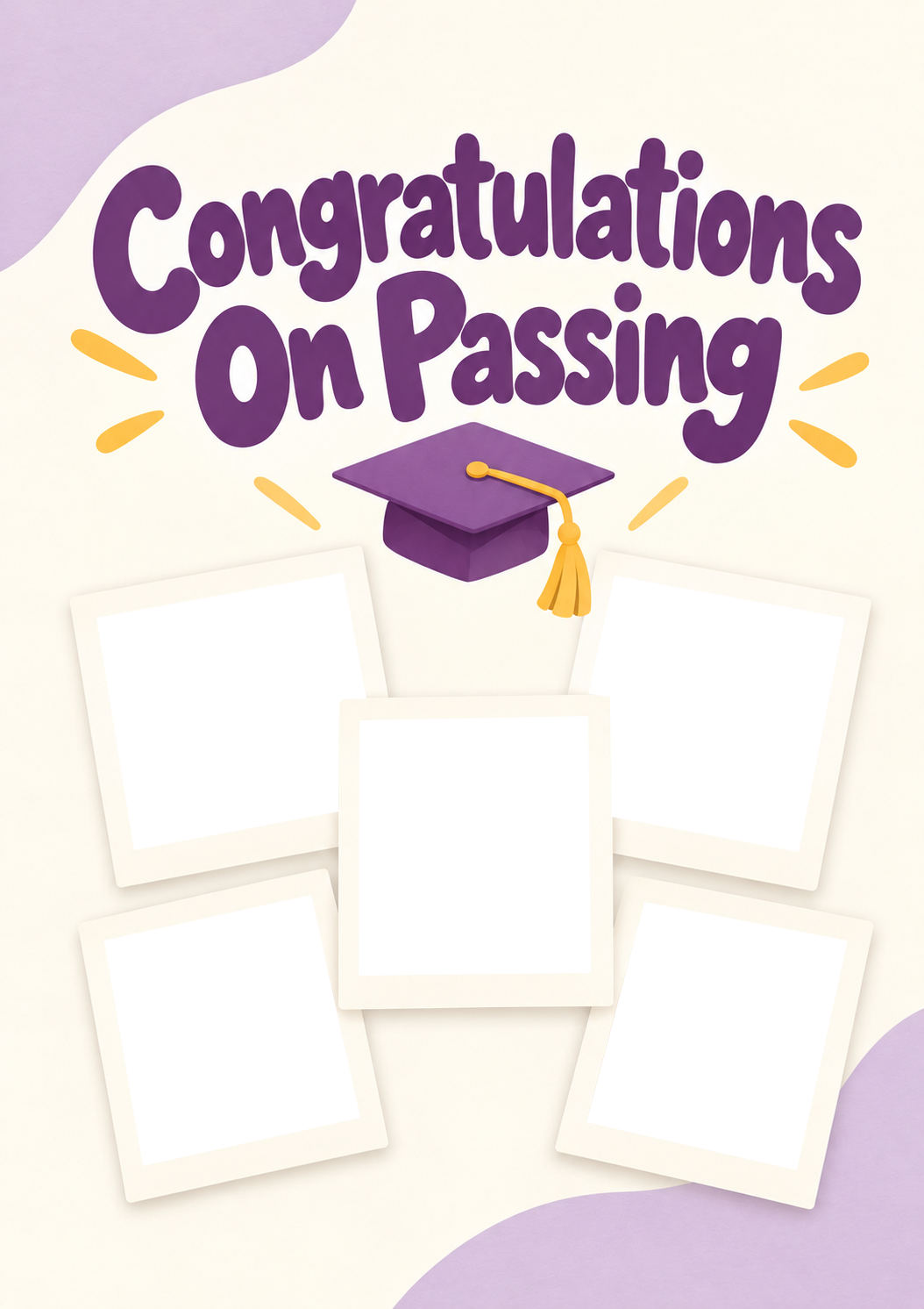 Five Photo Polaroid Passing Photo Upload Congratulations Card for Niece