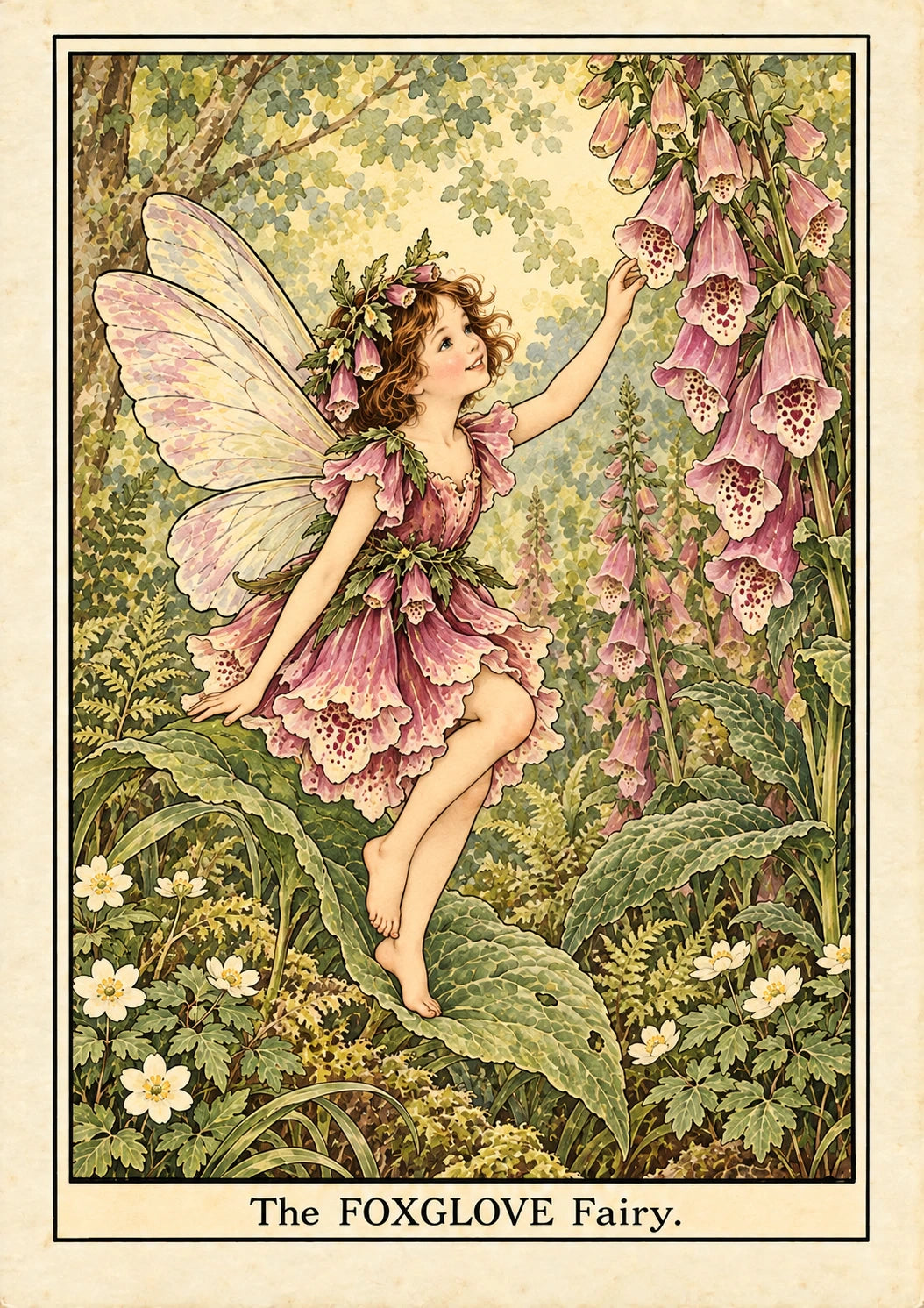 Foxglove Fairy Illustration Kids For Kid Birthday Card