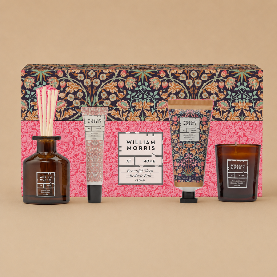 William Moris Gift Set (50ml Hand Cream, 10ml Lip Balm, 60ml Diffuser & 70g Votive Candle)
