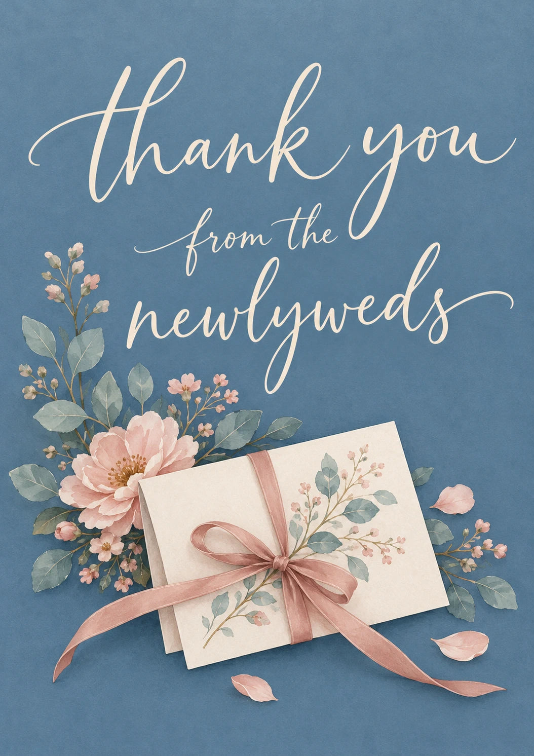 Heartfelt Floral Envelope Bow Newlyweds Wedding Card for Niece