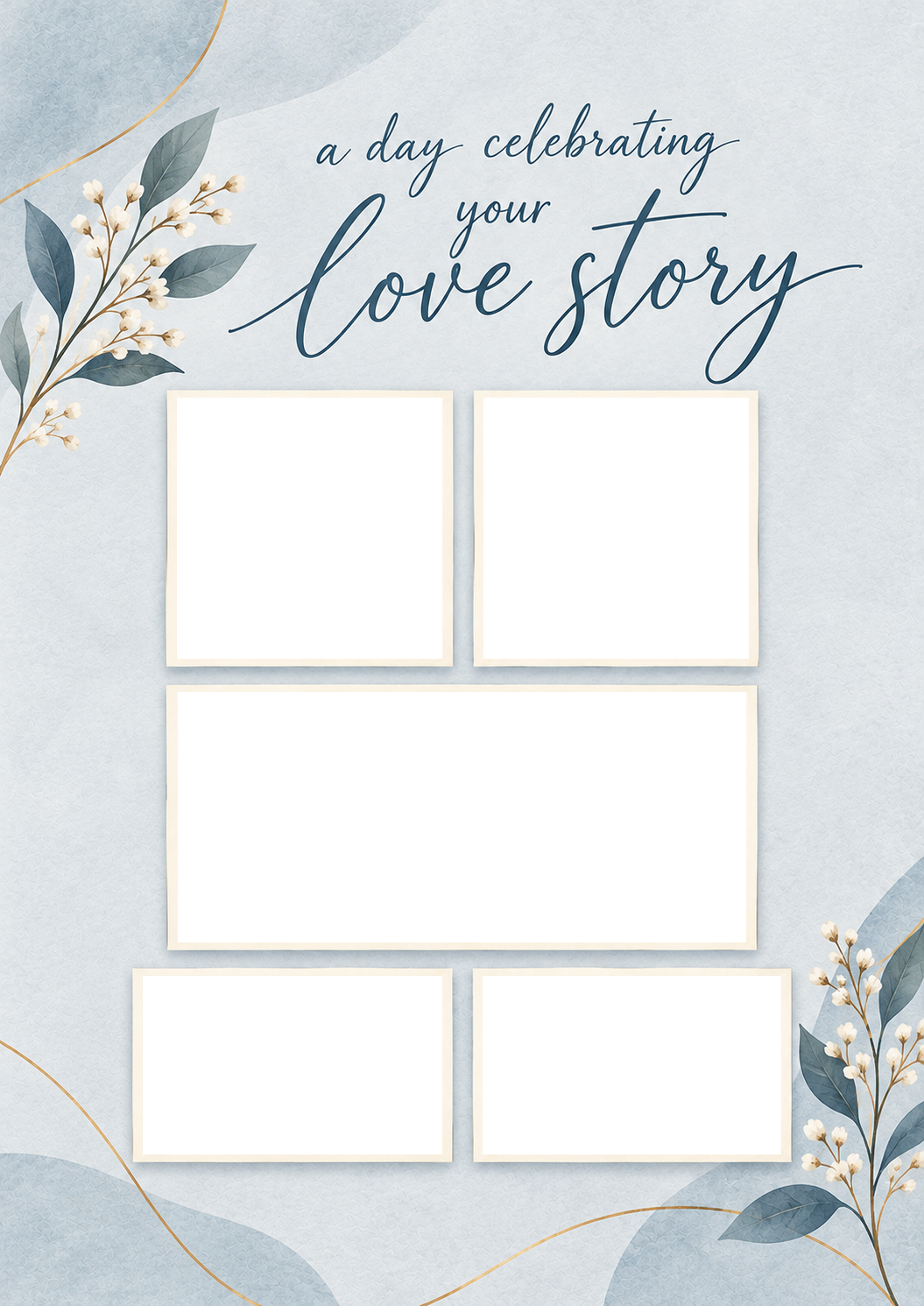 Love Story Floral Collage Photo Upload Wedding Card for Dad and Partner
