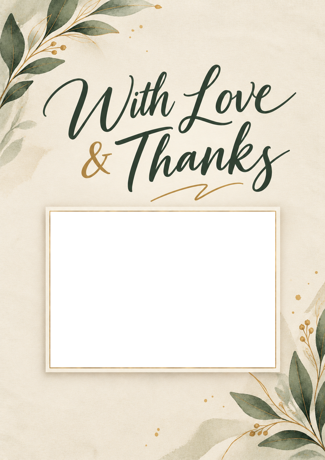 With Love and Thanks Botanical Photo Upload Wedding Card for Brother