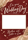 Load image into Gallery viewer, Red Floral Brother Photo Upload Wedding Card
