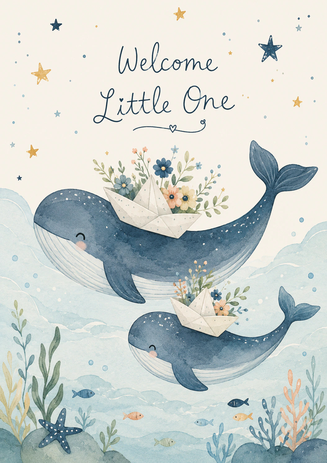 New Baby - Personalised Card — with punch holes