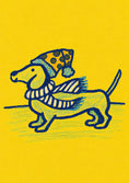 Load image into Gallery viewer, Funny Dachshund in Scarf and Hat Send a Smile Card
