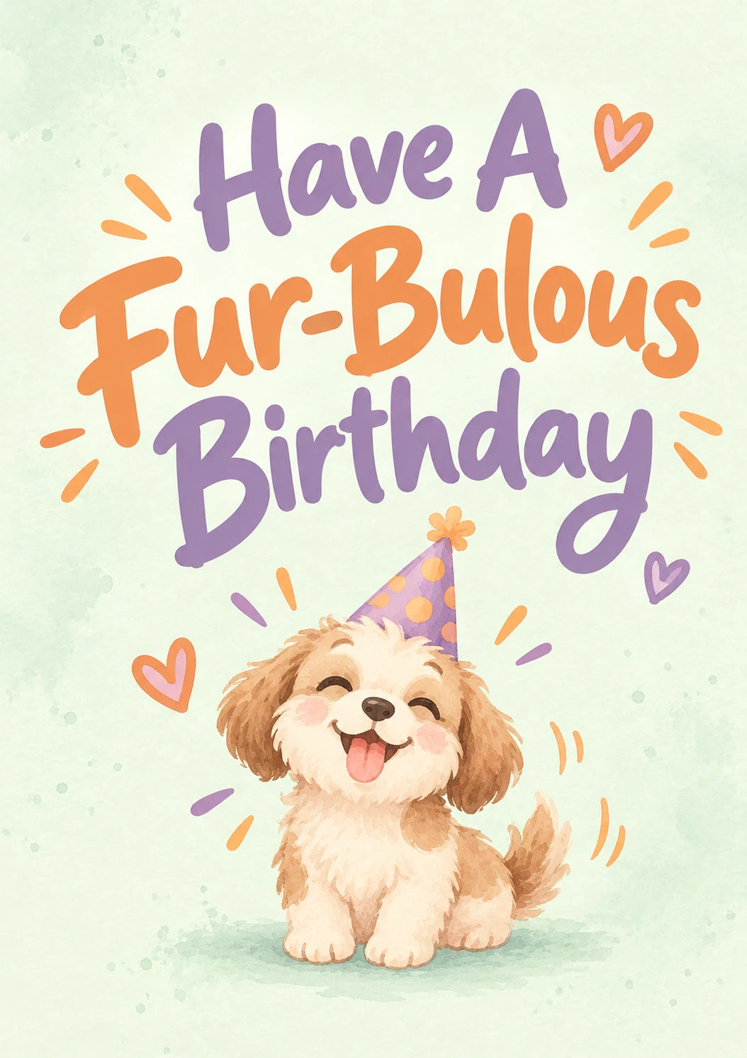 Funny Fur-Bulous Puppy Birthday Card for Niece