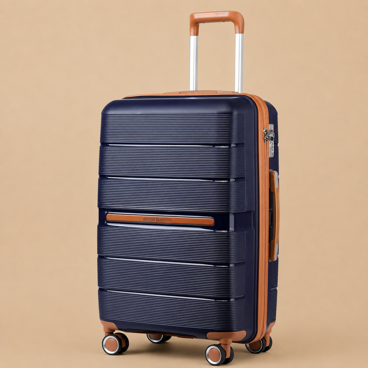 British Traveller Large Suitcase 28" Lightweight Hard Shell Luggage - Navy