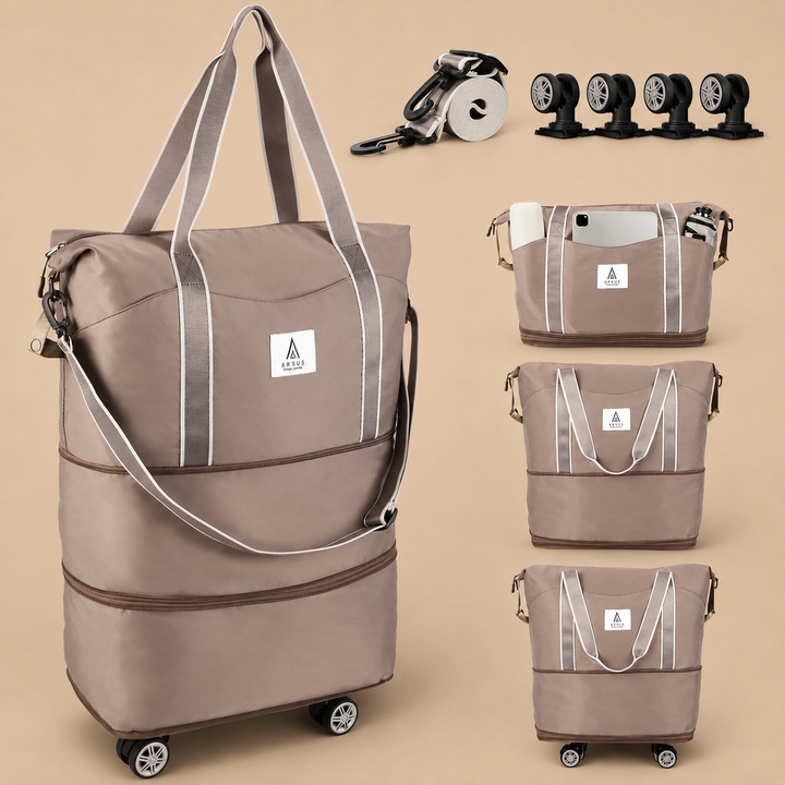 Arxus Rolling Duffle Bag with Wheels 25-55L - Brown