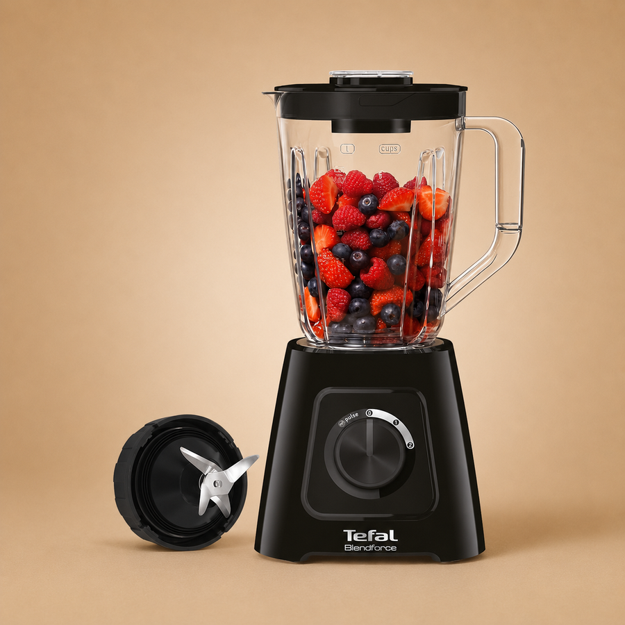 Tefal Blendforce II Blender 2L Plastic Jug 600W - Black