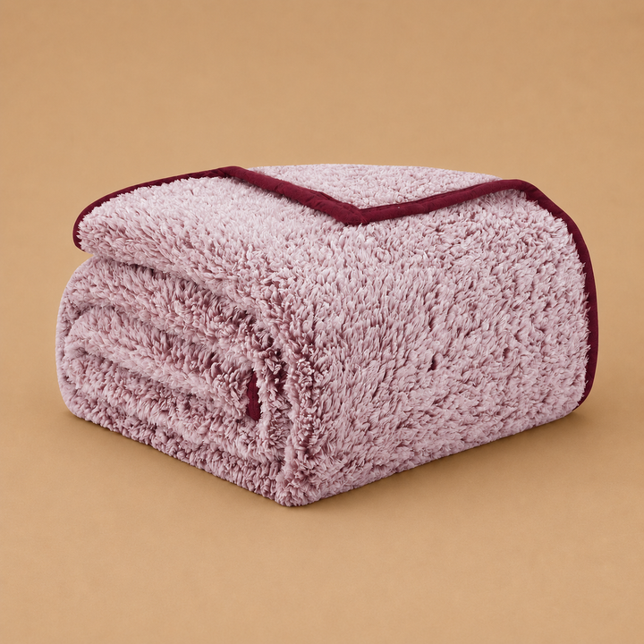 Fuzzy Fleece Throw Blanket 152 x 203 cm - Red