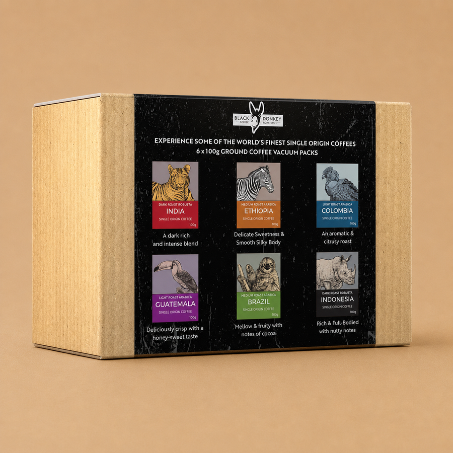 Black Donkey WORLD'S COFFEES Ground Coffee Gift Set 6 X 100G