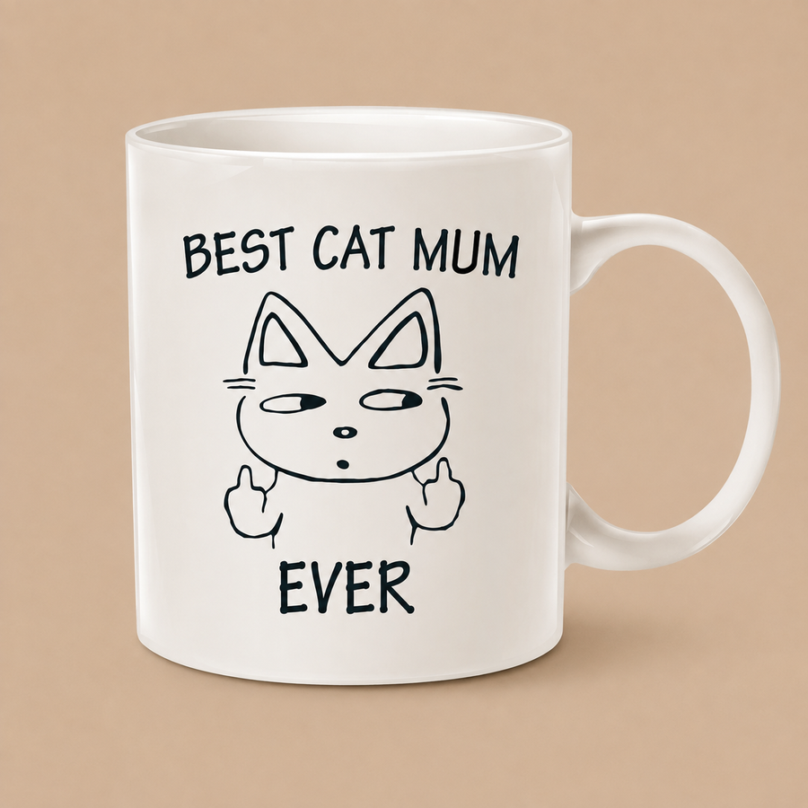 "BEST CAT MUM EVER" Funny Ceramic Mug