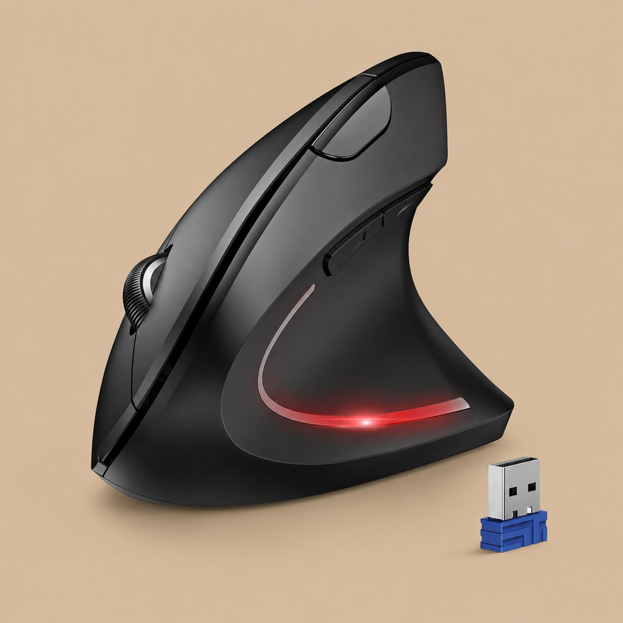 TECKNET Wireless Ergonomic Mouse Bluetooth & USB - Classic Black