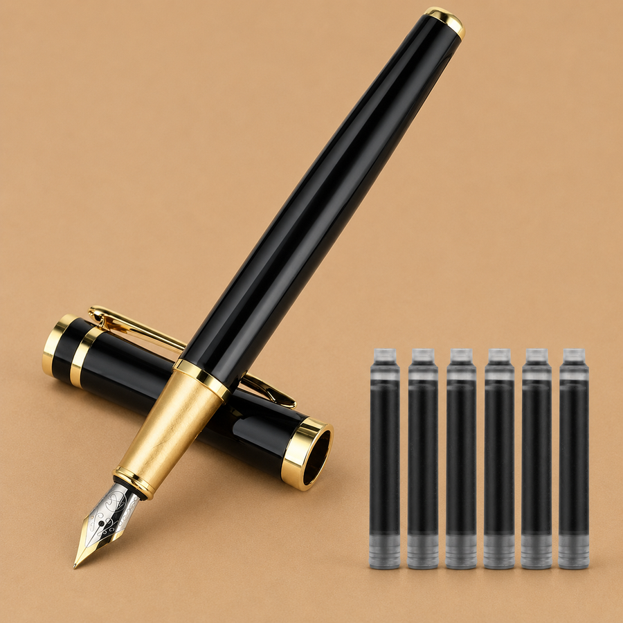 0.5mm Fine Luxury Metal Fountain Pen Set