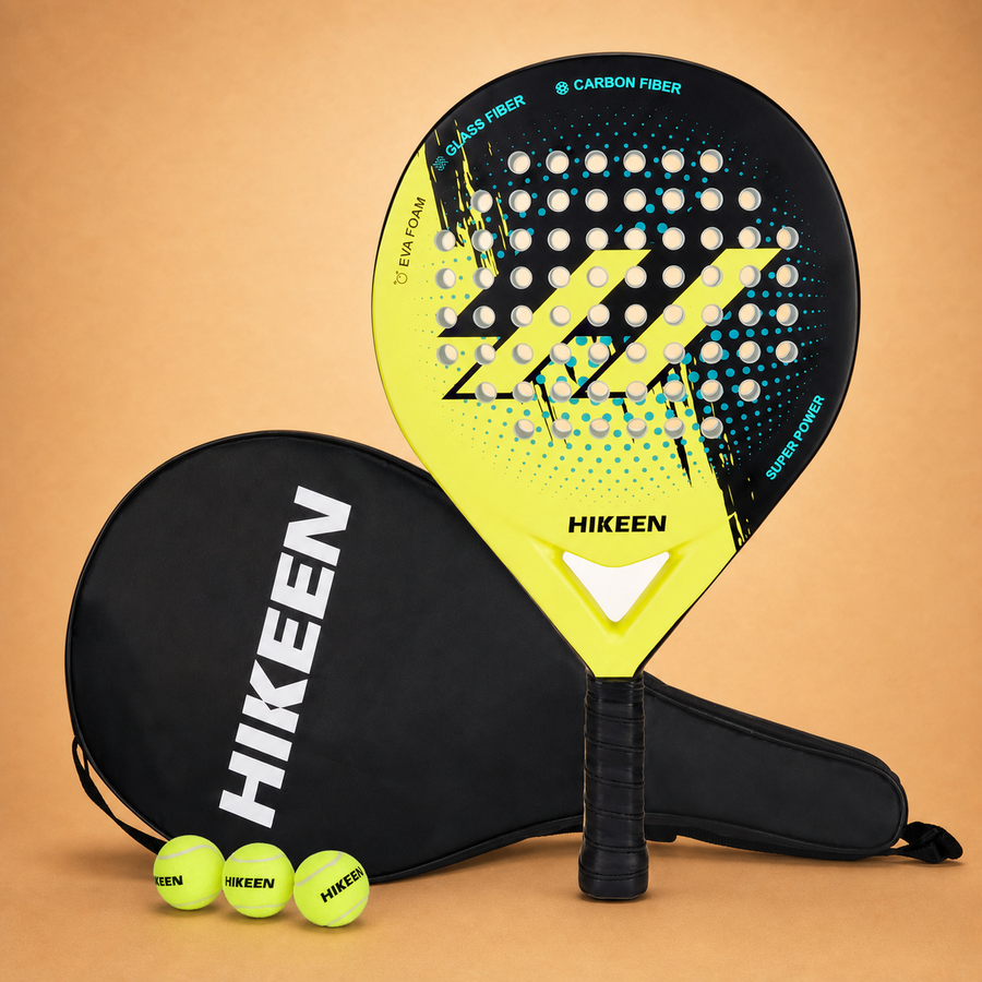BOOSTEADY Carbon Fibre Padel Racket Set - Black