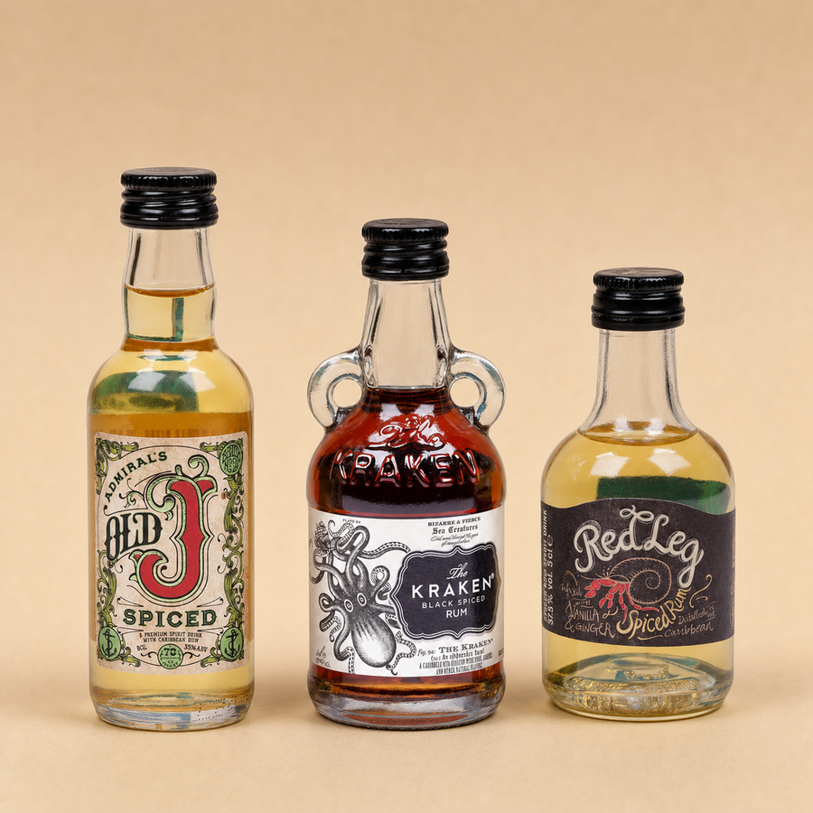 Spiced Rum Trio Gift Set: Kraken, Old J & Red Leg 3 x 50ml