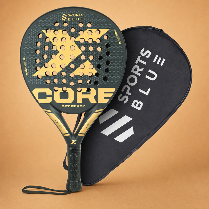 SportsBlue Pro-Series Carbon Padel Racket - Black Gold