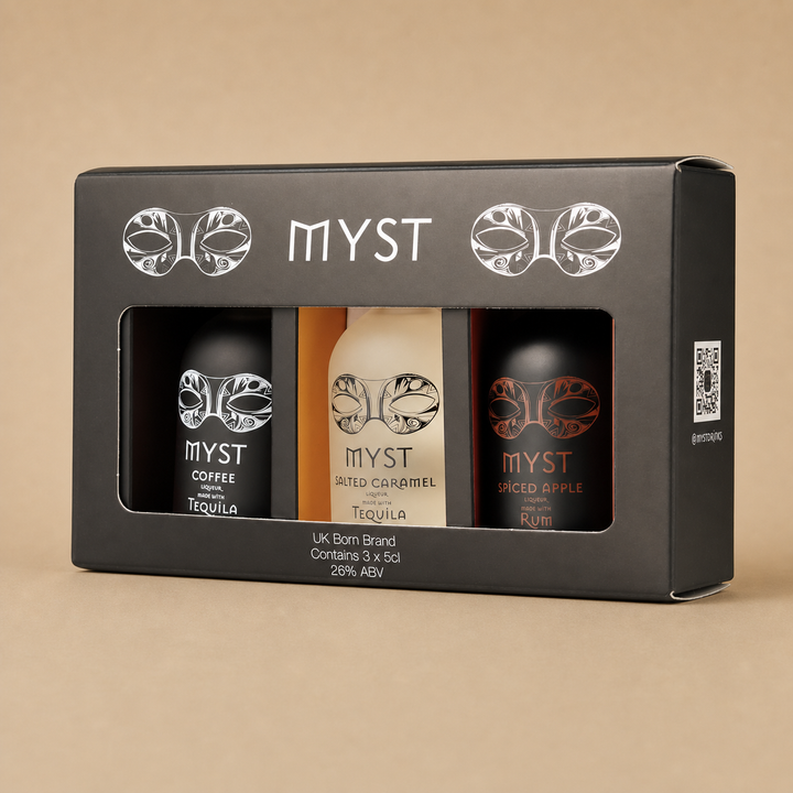 MYST Spiced Apple Rum Salted Caramel & Coffee Tequila Liqueur Gift Set 3 x 50ml
